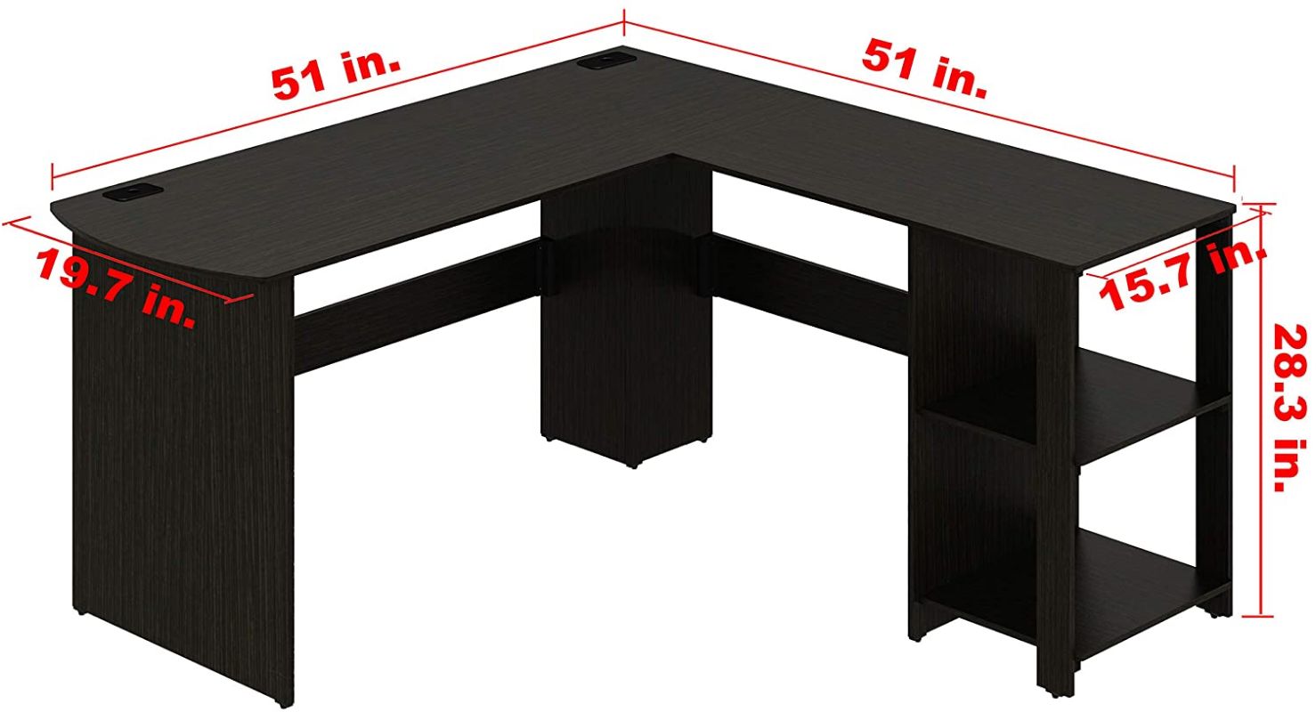 SHW L-Shaped Home Office Corner Desk